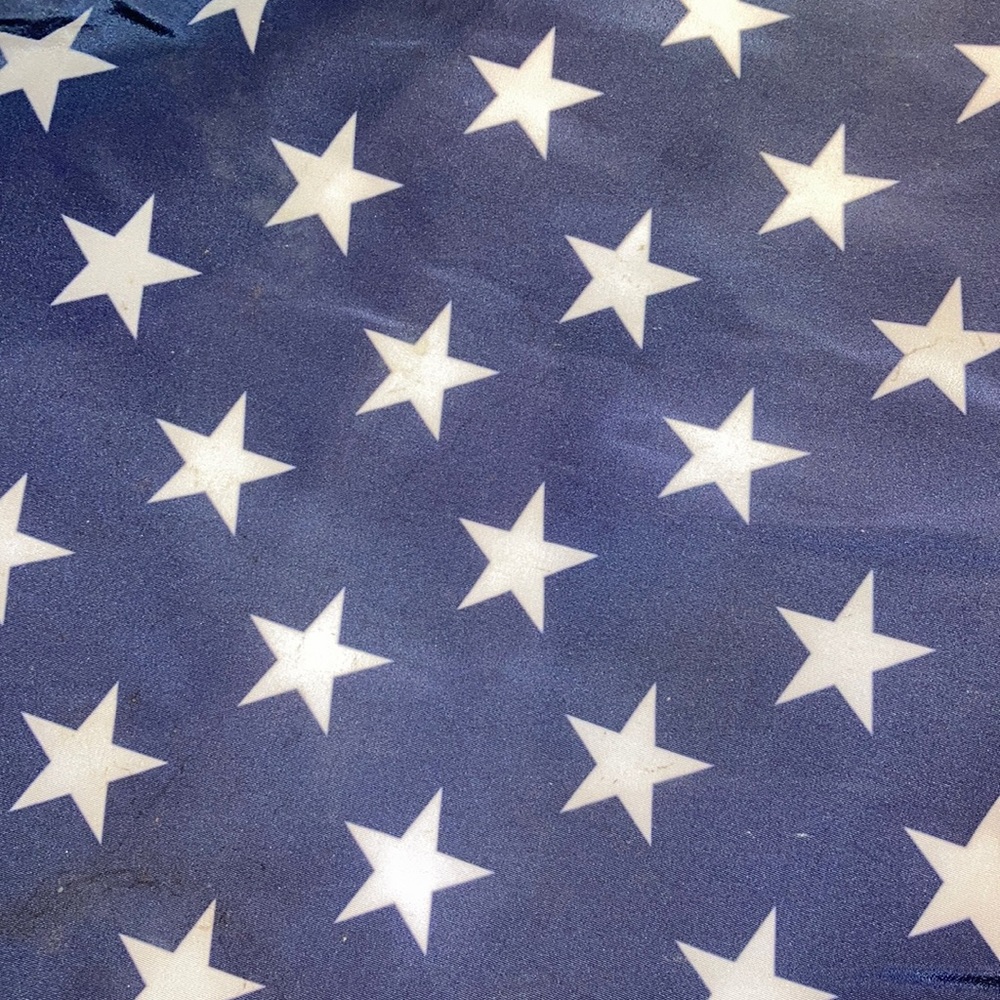 3 yards of navy polyester with white stars